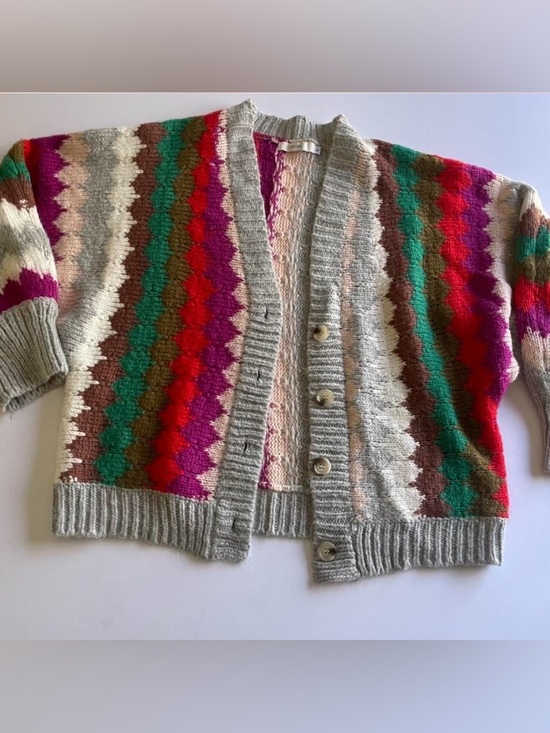 Sweaters - Colorful Zigzag Knit Cardigan Sweater | Anthropologie Style | Size Large